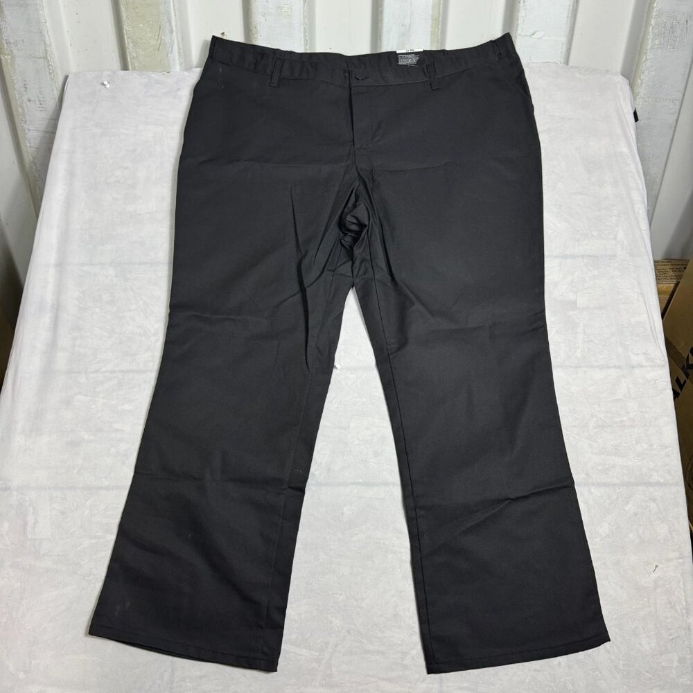 Dickies Chino Work Pants Womens Black Comfort Waist Flat Front Size 24 Reg NWT